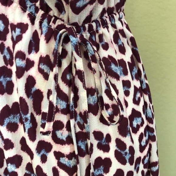 A New Day leopard purple printed midi maxi‎ dress size Small tie waist boho - Picture 4 of 13